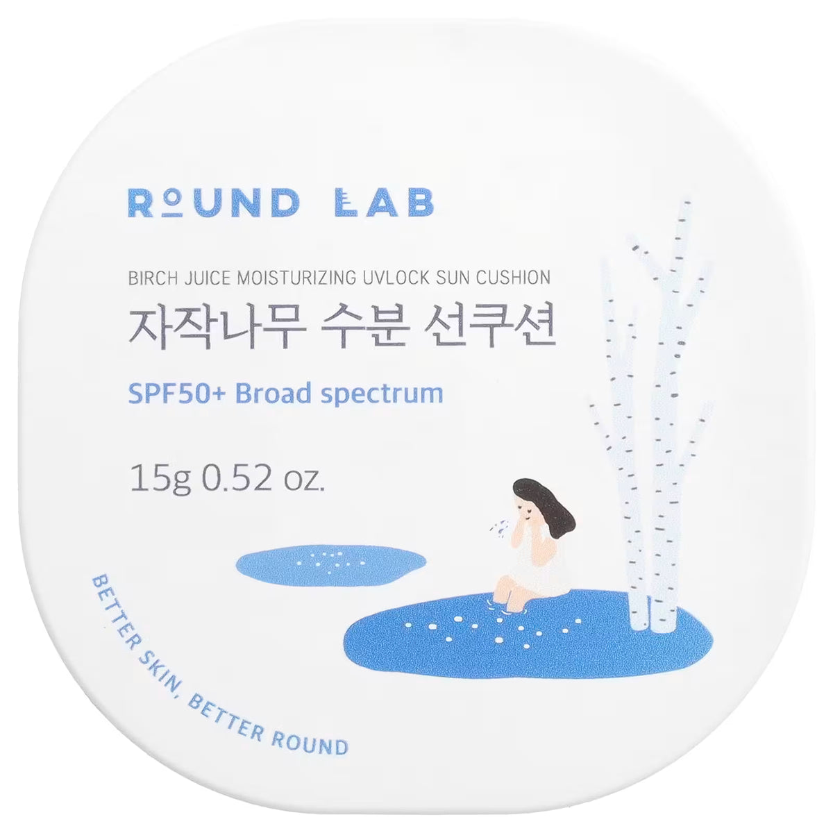 Round Lab, Birch Juice Moisturizing UVLock Sun Cushion, SPF 50+, 0.52 oz (15 g)